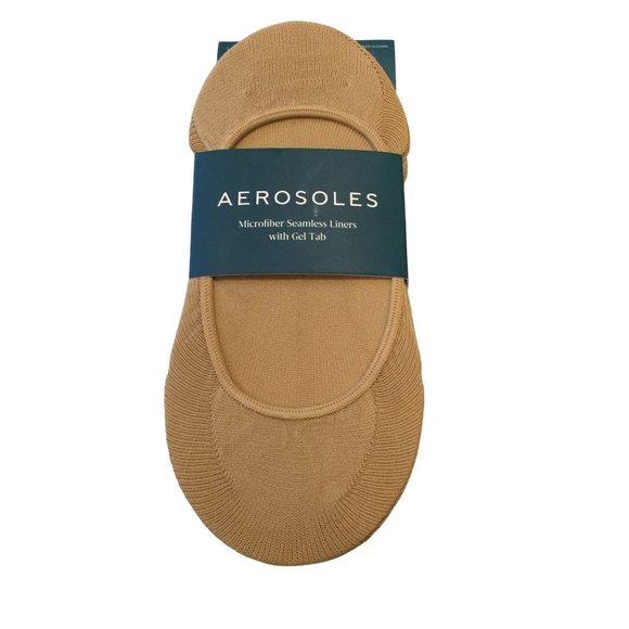 AEROSOLES Ladies Microfiber Nude Seamless Liners with Gel Tab OSFM - Picture 1 of 5